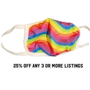 Rainbow Adult Face Mask soft lined Graphic print protection colorful